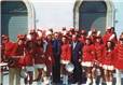gruppo banda musicale con majorette